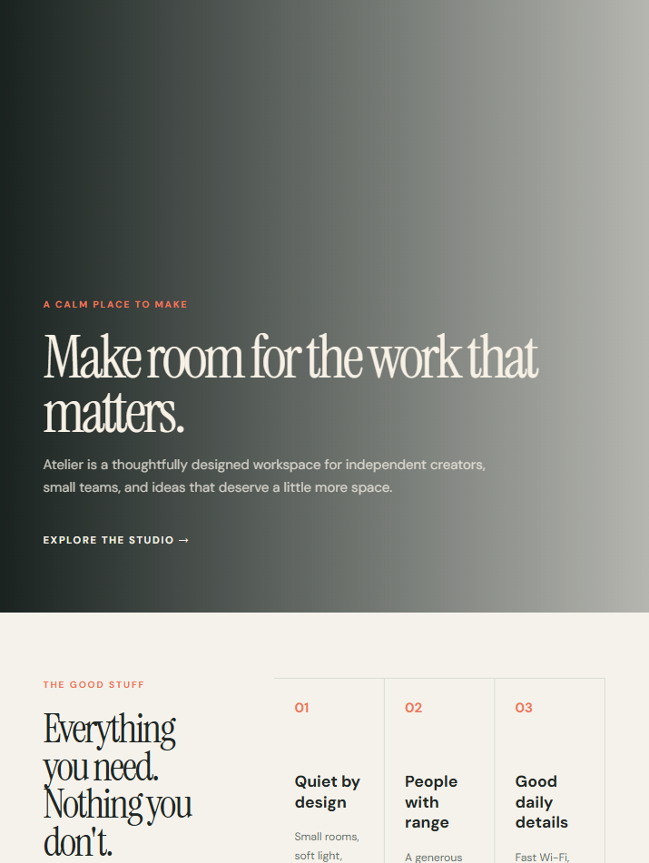 Atelier — Free Website Template thumbnail